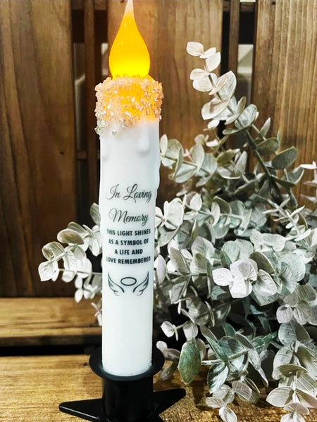 In Loving Memory Led Battery Operated Timer Taper Candle - 7"