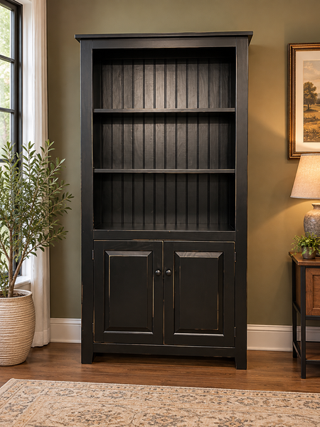 Bookcase-CT54 6' with Doors-Black