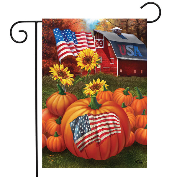 USA Pumpkins Fall Garden Flag