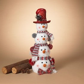 26"H Plush Holiday Stacking Snowmen
