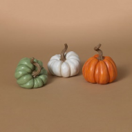 4.33"H Resin Harvest Pumpkin, 3 Asst
