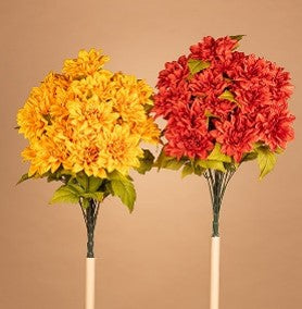 24"H Satin Dahlia Bush x 24, 2 Asst