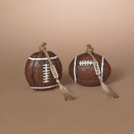 4.3"H Resin Harvest Football Pumpkin w/ Tag, 2 Asst