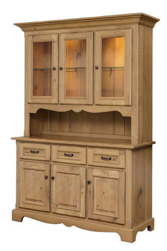 Jasper 3-Door Hutch in Rustic Quarter Sawn White Oak (372 Series)