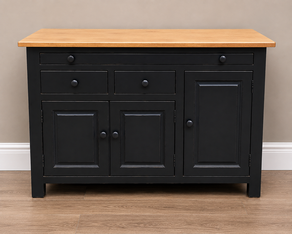 Hutch Bottom-J4 Medium Hoosier Hutch Bottom-Black with Seely