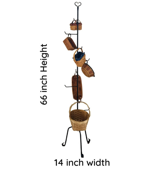 Amish Made Iron - Basket stand with heart at top