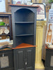 Corner Cabinet-J185 Small Corner Cupboard, Colonial Style - Black with Michael's Cherry