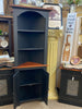 Corner Cabinet-J185 Small Corner Cupboard, Colonial Style - Black with Michael's Cherry
