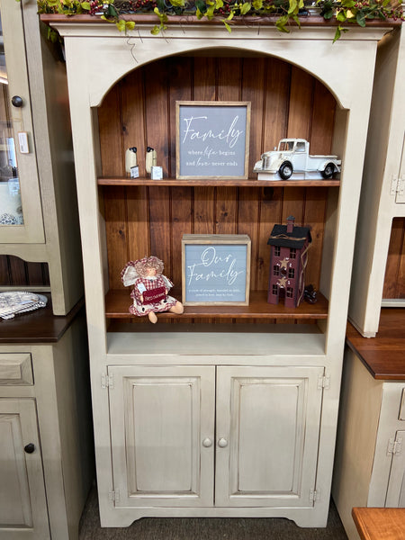 Bookcase-J119 6' Large Colonial with Doors