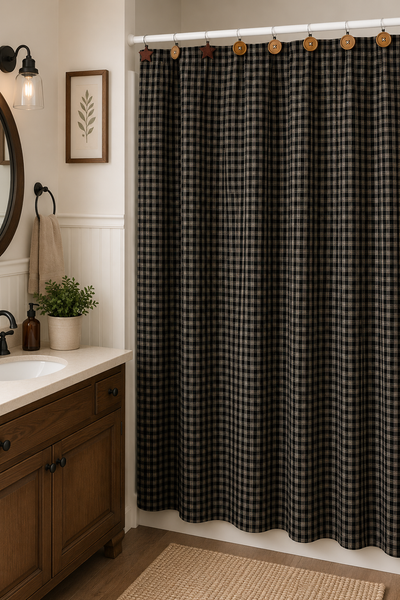 Sturbridge Shower Curtain -Black