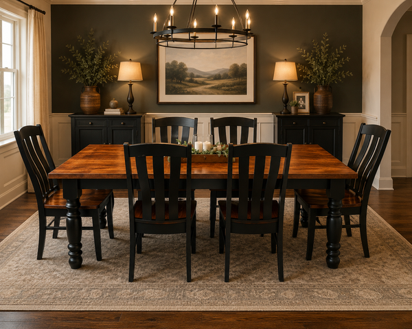 J232B-Amish Made Table Set-Black and Michael's Cherry