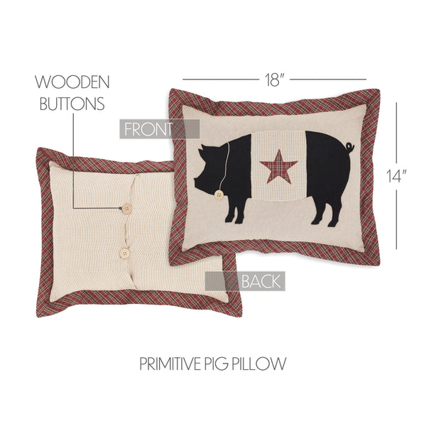 VHC Brands Cider Mill Primitive Pig Pillow 14x18