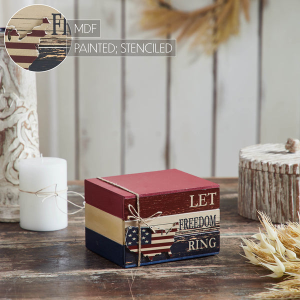 Let Freedom Ring MDF Block Sign