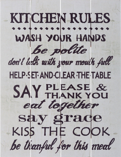Kitchen Rules – White Pallet Art