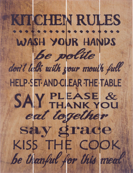 Kitchen Rules – Brown Pallet Art