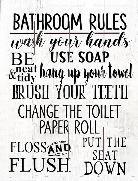Bathroom Rules Pallet Art