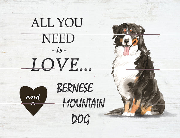 Love and Bernese Mountain Dog Pallet Art