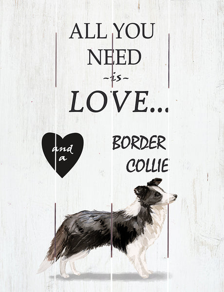 Love and Border Collie Pallet Art