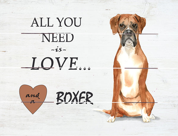Love and Boxer Pallet Art