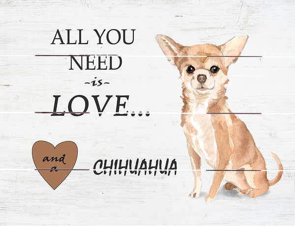 Love and Chihuahua Pallet Art