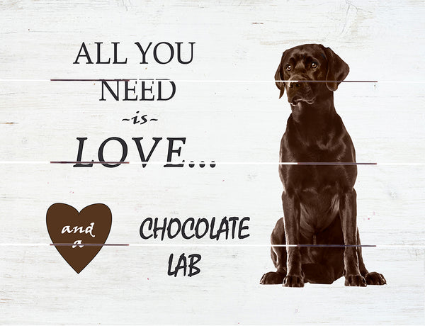 Love and Chocolate Lab Pallet Art