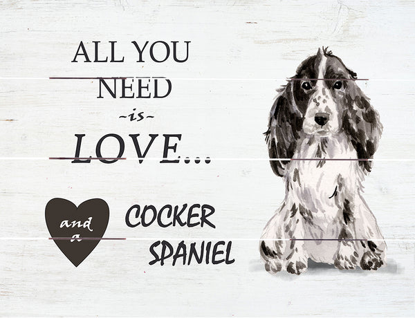Love and Cocker Spaniel Pallet Art