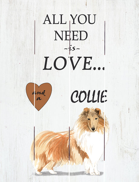 Love and Collie Pallet Art