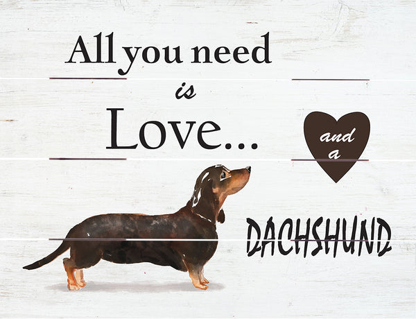 Love and Dachshund Pallet Art
