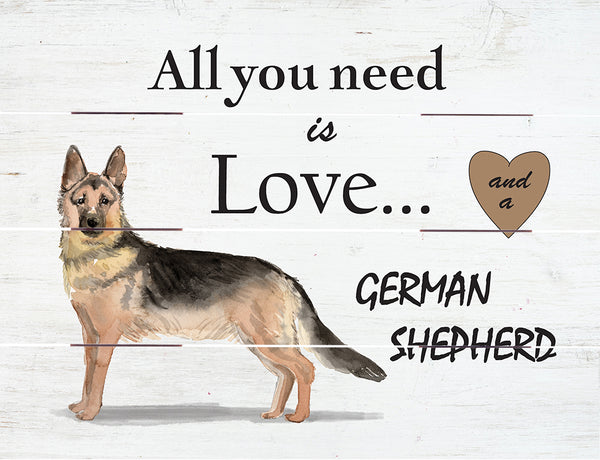 Love and German Shepherd Pallet Art