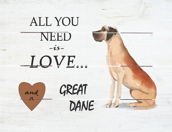 Love and Great Dane Pallet Art