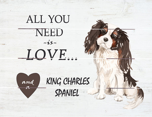 Love and King Charles Spaniel Pallet Art