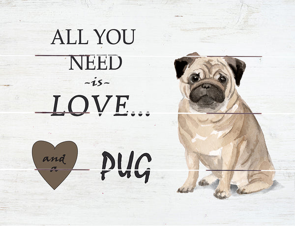 Love and Pug Pallet Art