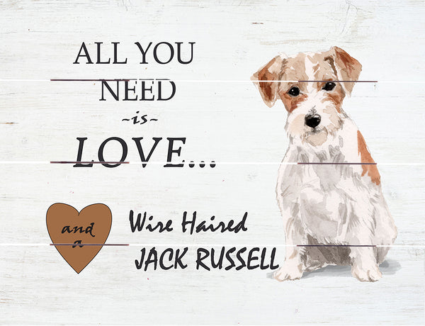 Love and Wire Haired Jack Russell Pallet Art