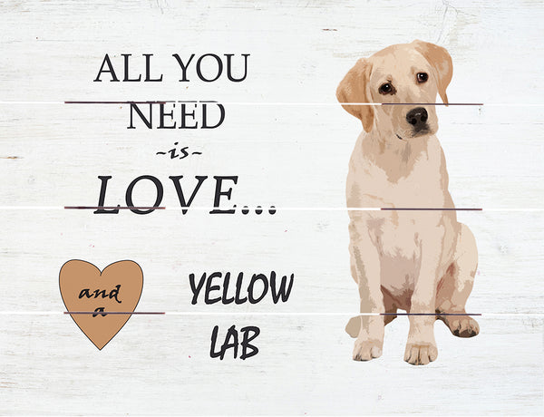 Love and Yellow Lab Pallet Art
