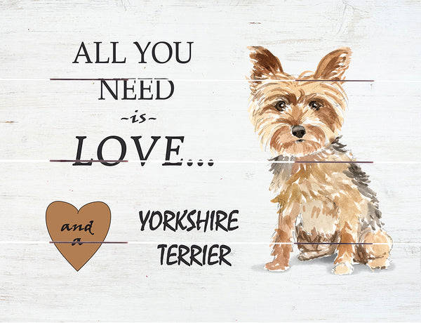 Love and Yorkshire Terrier Pallet Art