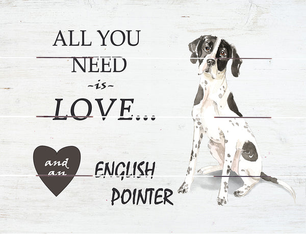 Love and English Pointer Pallet Art
