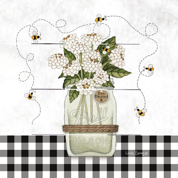 Bee Blessed Mason Jar Pallet Art