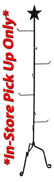 Amish Made Iron - Basket stand with star at top