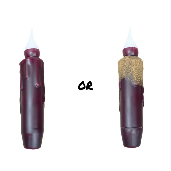 Burgundy Led Battery Operated Timer Taper Candle - 4"
