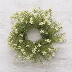 White Astilbe Candle Ring, 3"