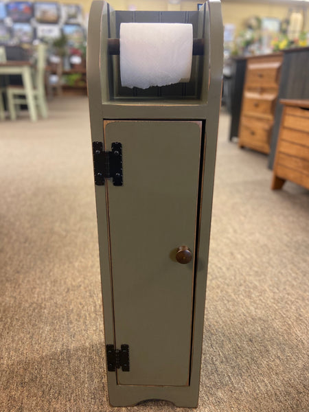 FINAL PRICE-Toilet Paper Cabinet-Green with Solid Panel Door