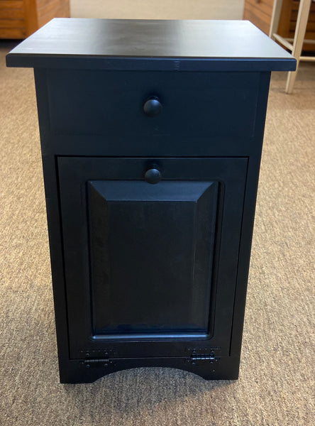 FINAL PRICE-Small Trash Bin-Black Non-distressed with Raised Panel
