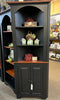 Corner Cabinet-J185 Small Corner Cupboard, Colonial Style - Black with Michael's Cherry
