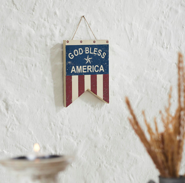 God Bless America Dovetail Flag Wall Hanging