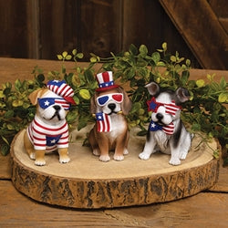 Resin Americana Dog, 3 Asstd.
