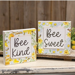 Bee Sweet/Bee Kind Layered Bee & Floral Box Sign