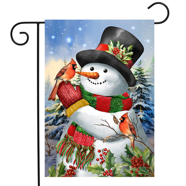 Winter Friends and Snowman Garden Flag