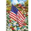 American Flower Field Garden Flag