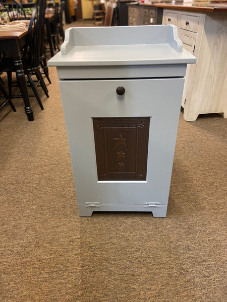 Trash Bin with Copper Star Tin Panel