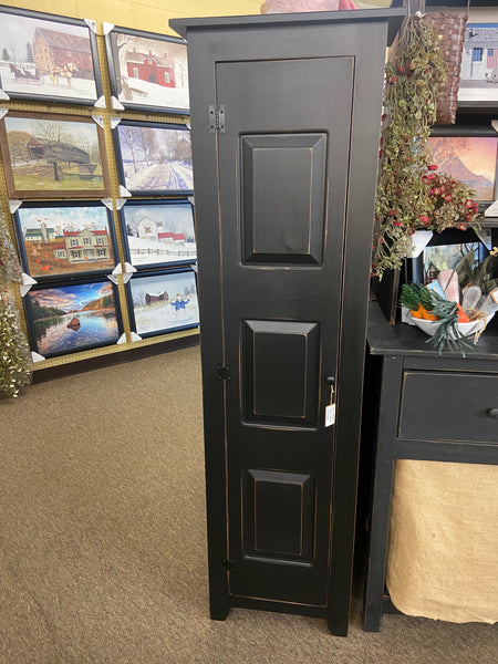 Pie Safe-72" Single Door with Raised Panels - Black